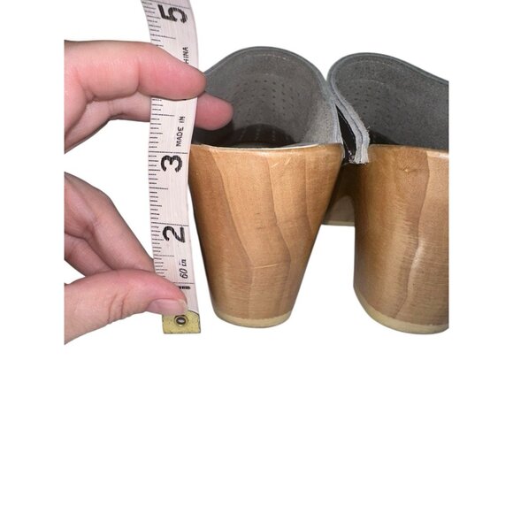 Sven Original Spray Punch Clogs Womens Sz 39 Or 8.5-9 Silver Metallic Leather 3” - Picture 5 of 10